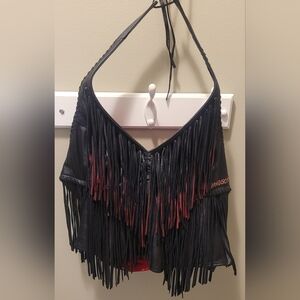 Harley-Davidson Halter Crop Top (Small, Black/Red)